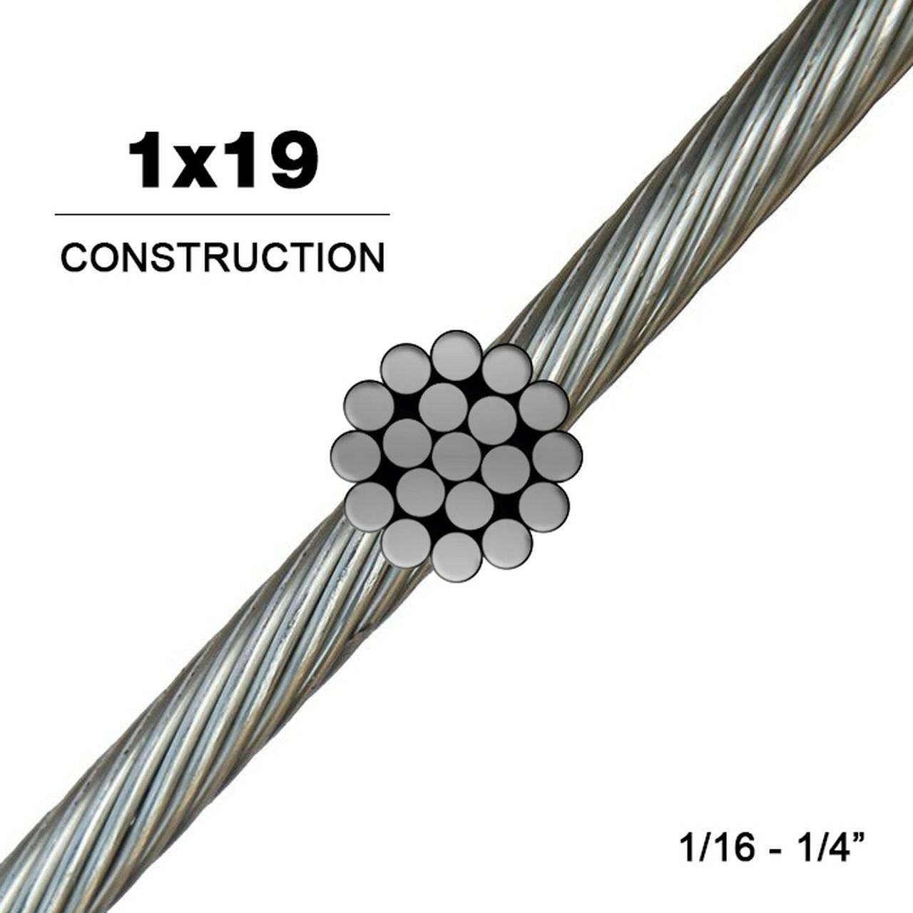 Stainless Steel Cable – 1x19 Construction (SS316)