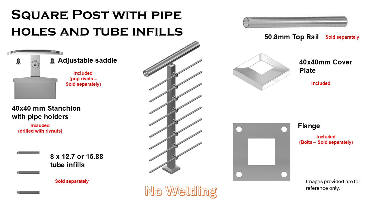 Ready Made Stanchions with Pipe Holders (NO WELD)